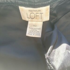 Ann Taylor LOFT Black Leather Skirt